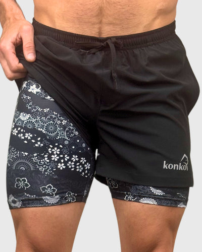 Eco Short 2 en 1 Black Hawai