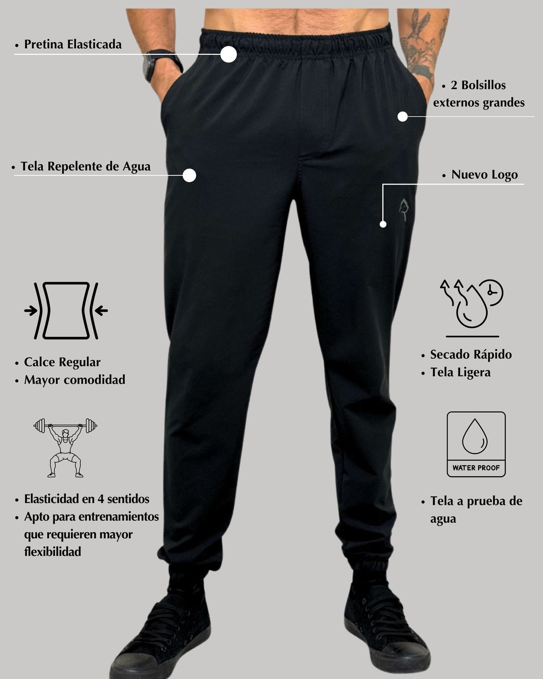 Running Pant Black - Ropa Deportiva Hombre - Envíos Same Day RM – Konko  Active