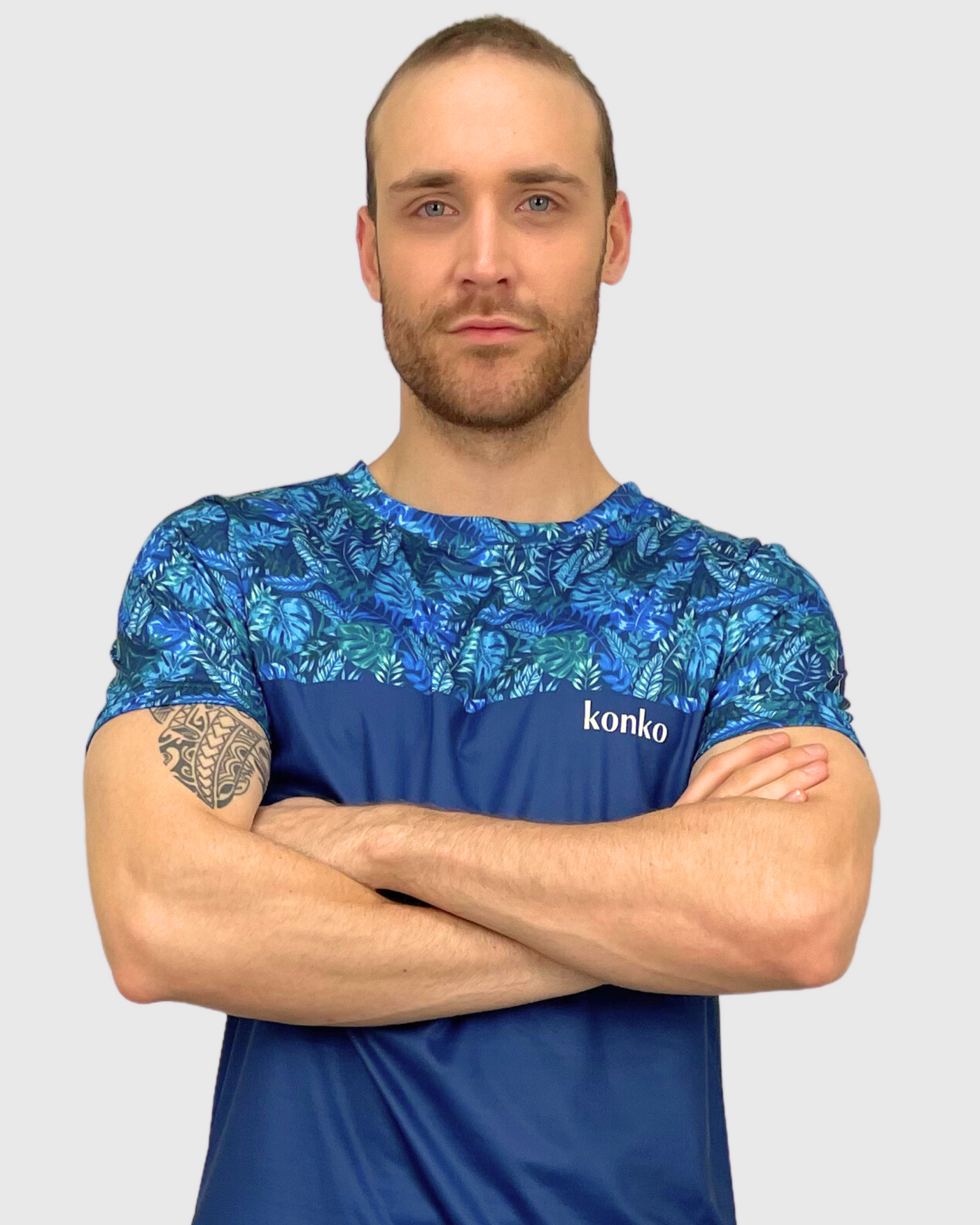 Polera Eco Dry Blue Monstera