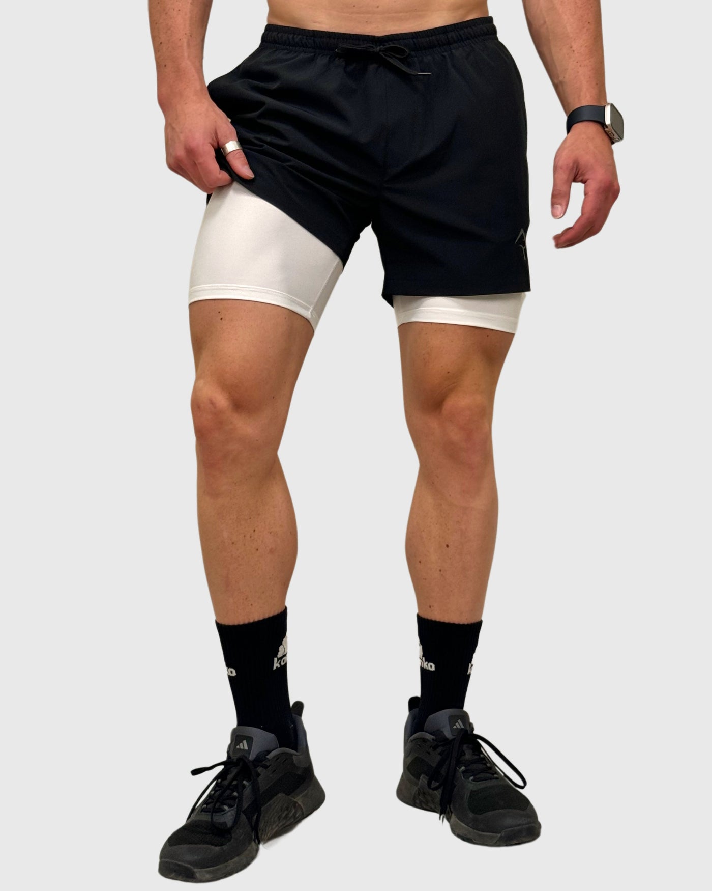 Eco Short 2 en 1 Snow Negro - Konko Active