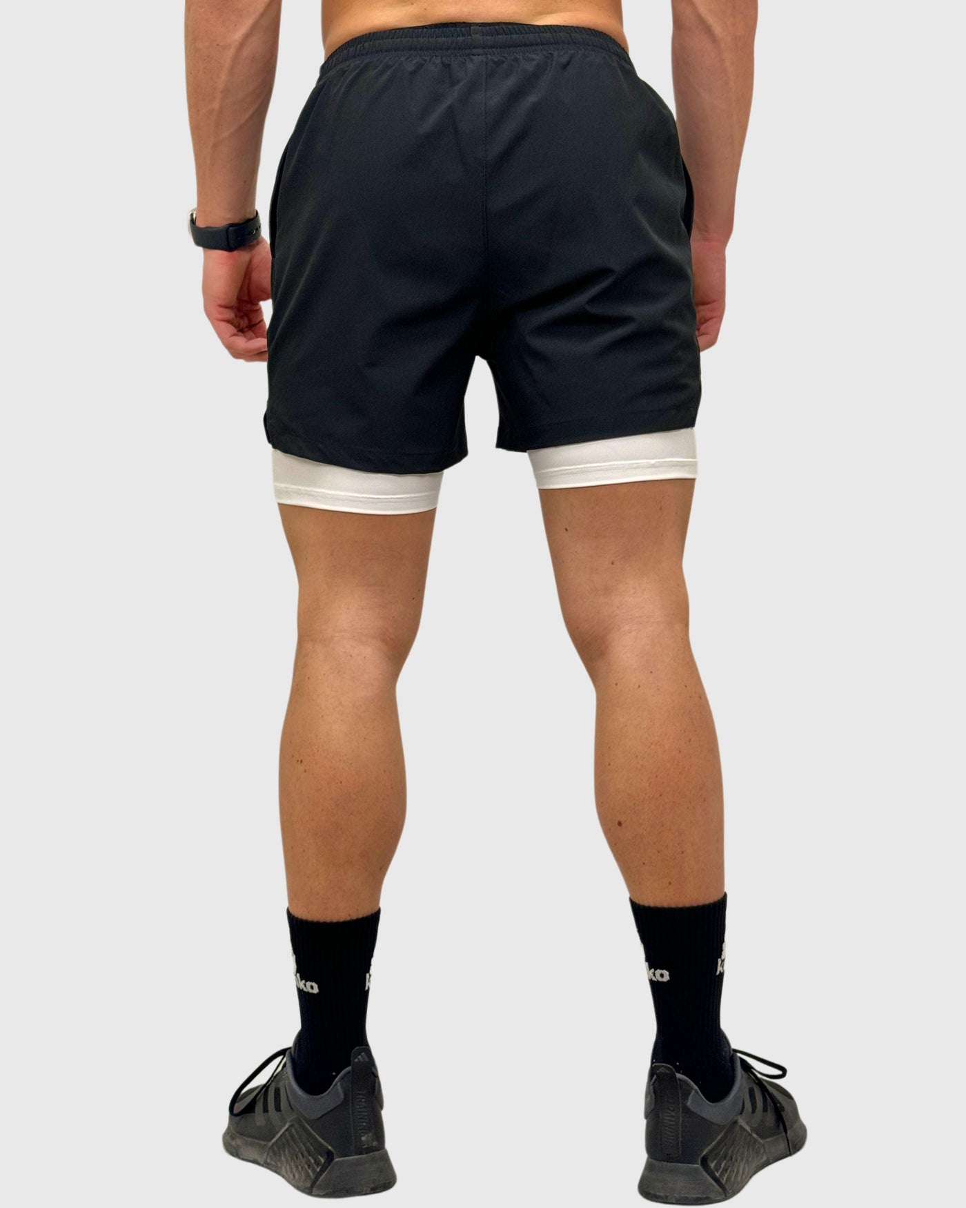 Eco Short 2 en 1 Snow Negro - Konko Active