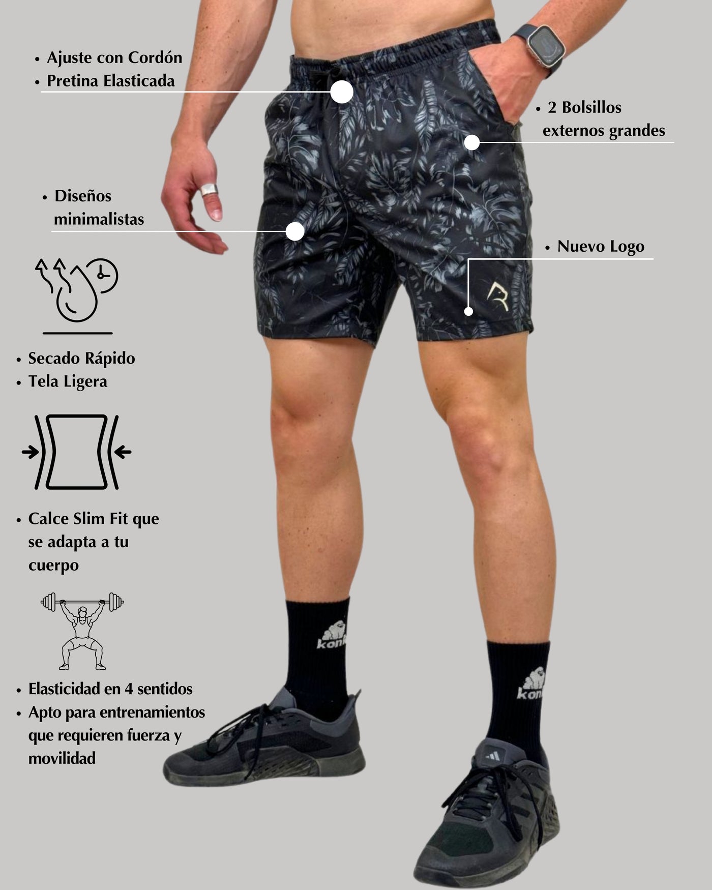 Short Flex Black Monstera - Konko Active