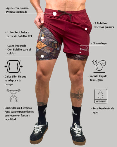 Eco Short 2 en 1 Geometric