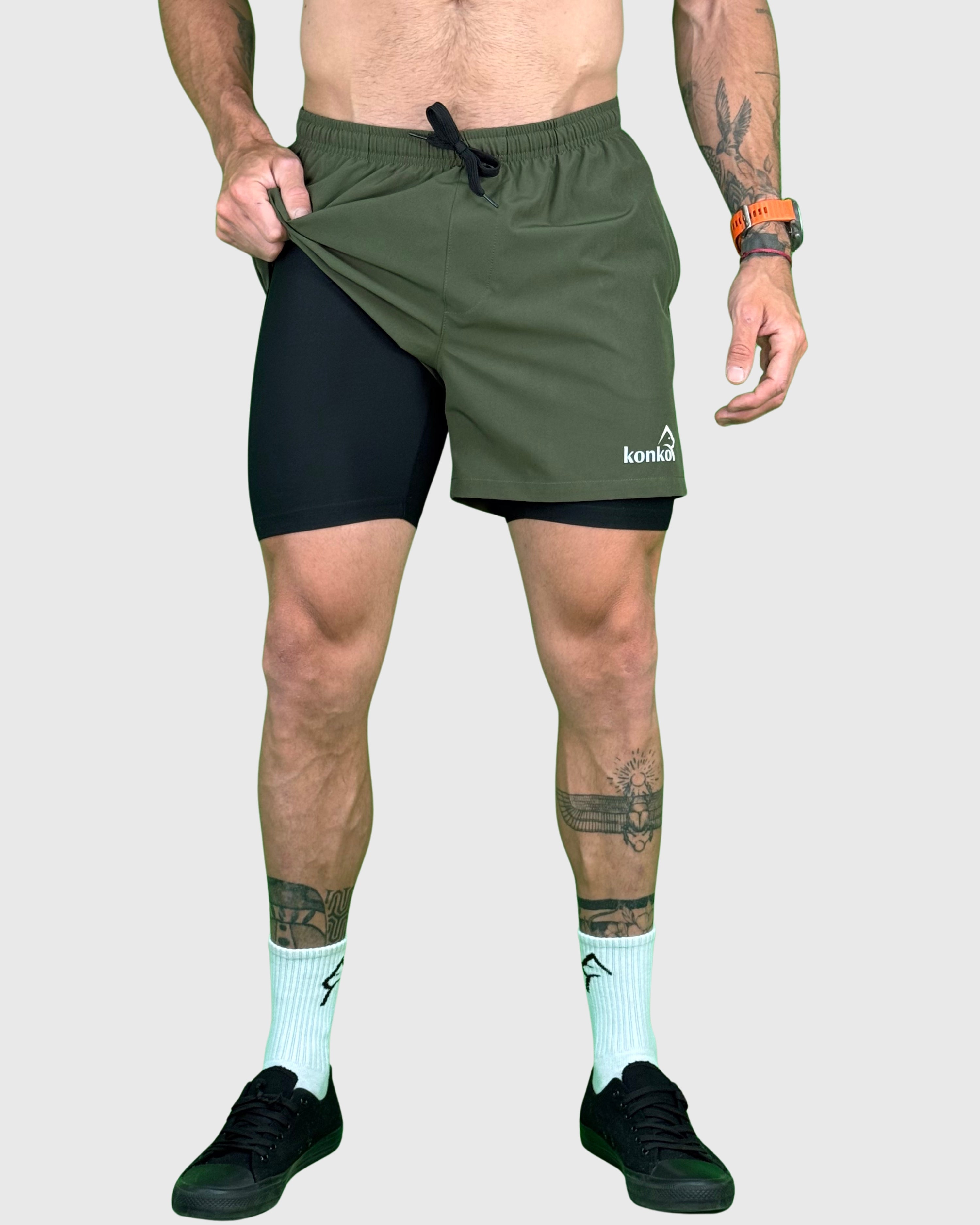 Eco Short 2 en 1 Perfect Army 4" - Konko Active