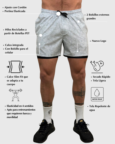 Eco Short 2 en 1 Perfect Gray