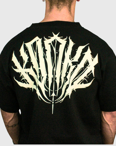 Polera Over Size Flex Cotton Negra Hard Konko