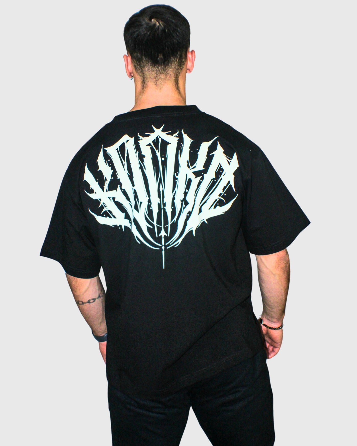Polera Over Size Flex Cotton Negra Hard Konko