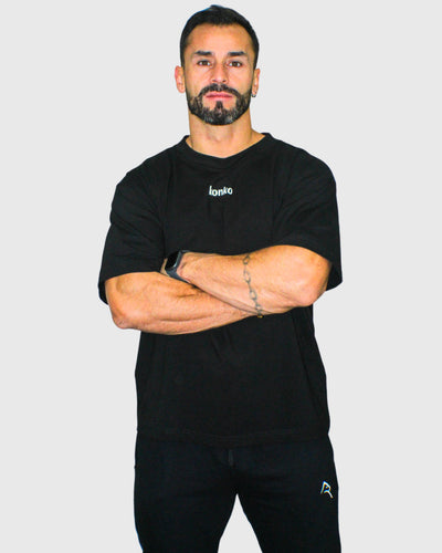 Polera Over Size Flex Cotton Negra Hard Konko