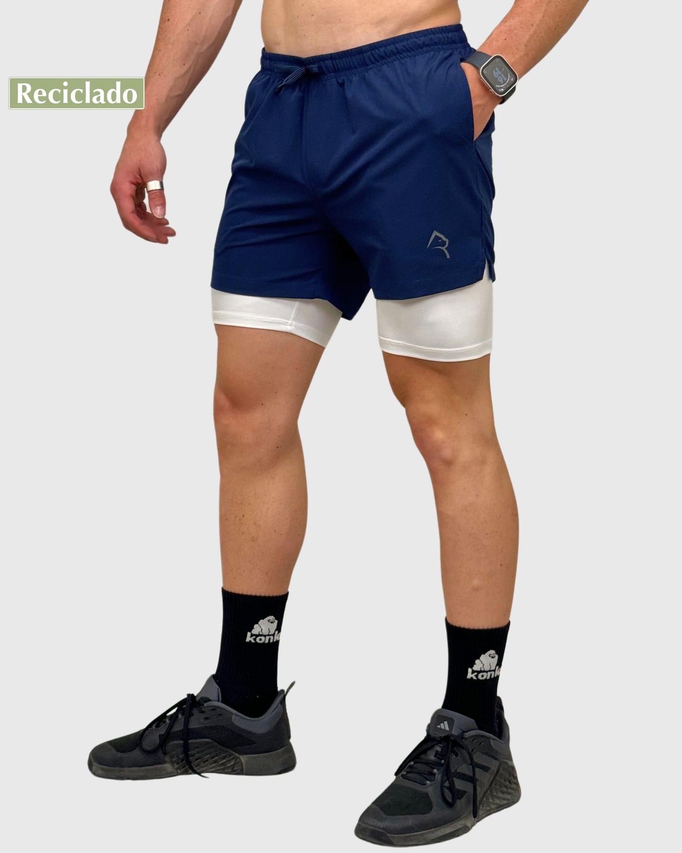 Eco Short 2 en 1 Snow Azul - Konko Active