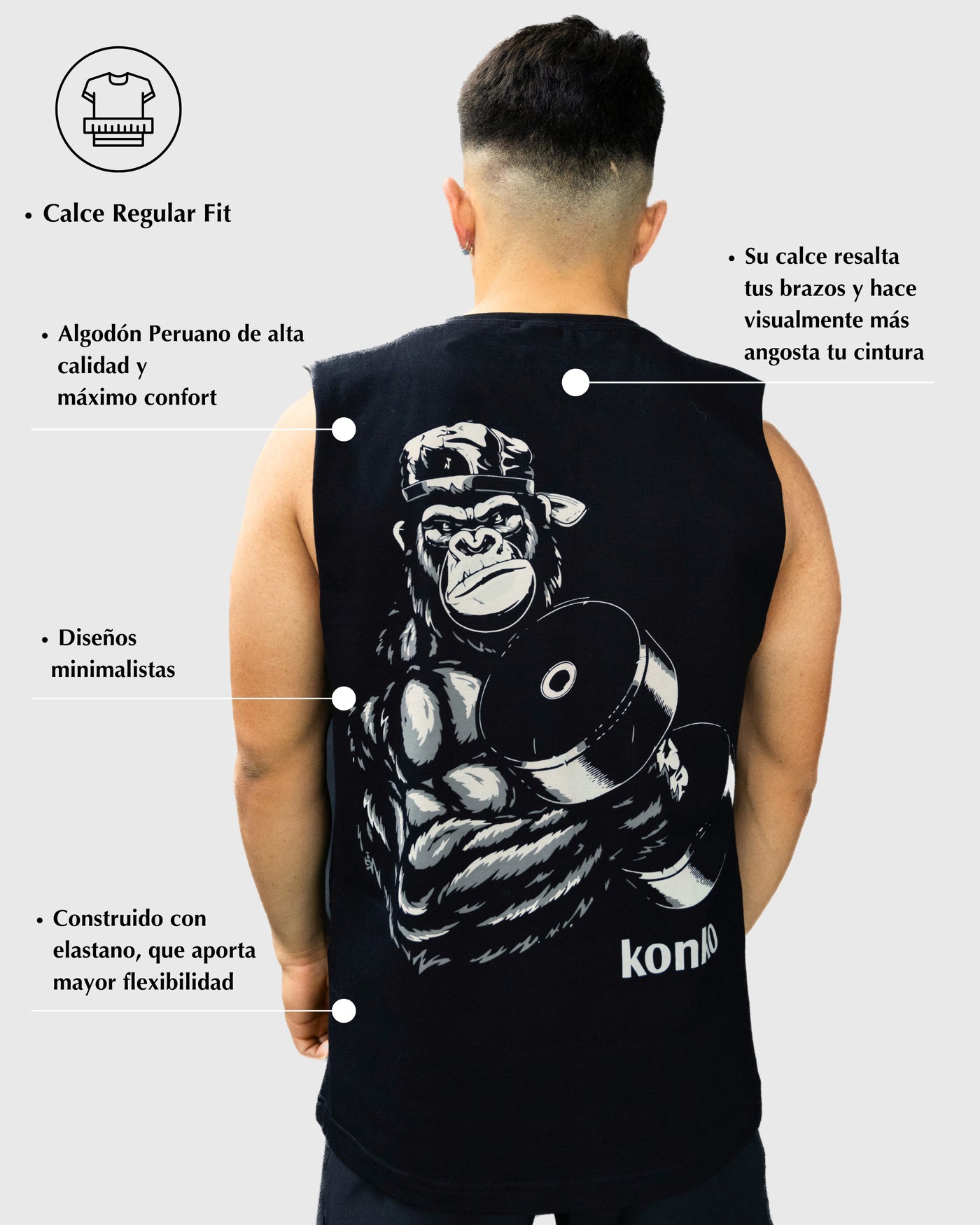 Sudadera Tank Wild Beast Negra konko