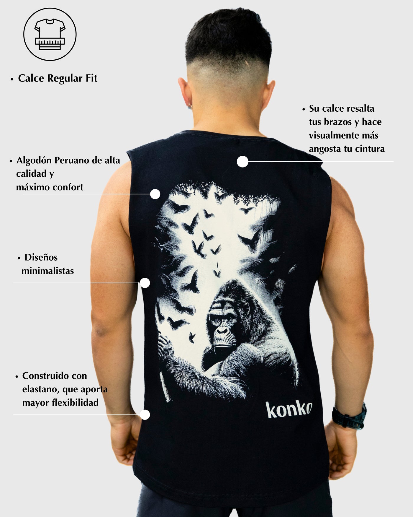 Sudadera Tank Wild Free Negra konko