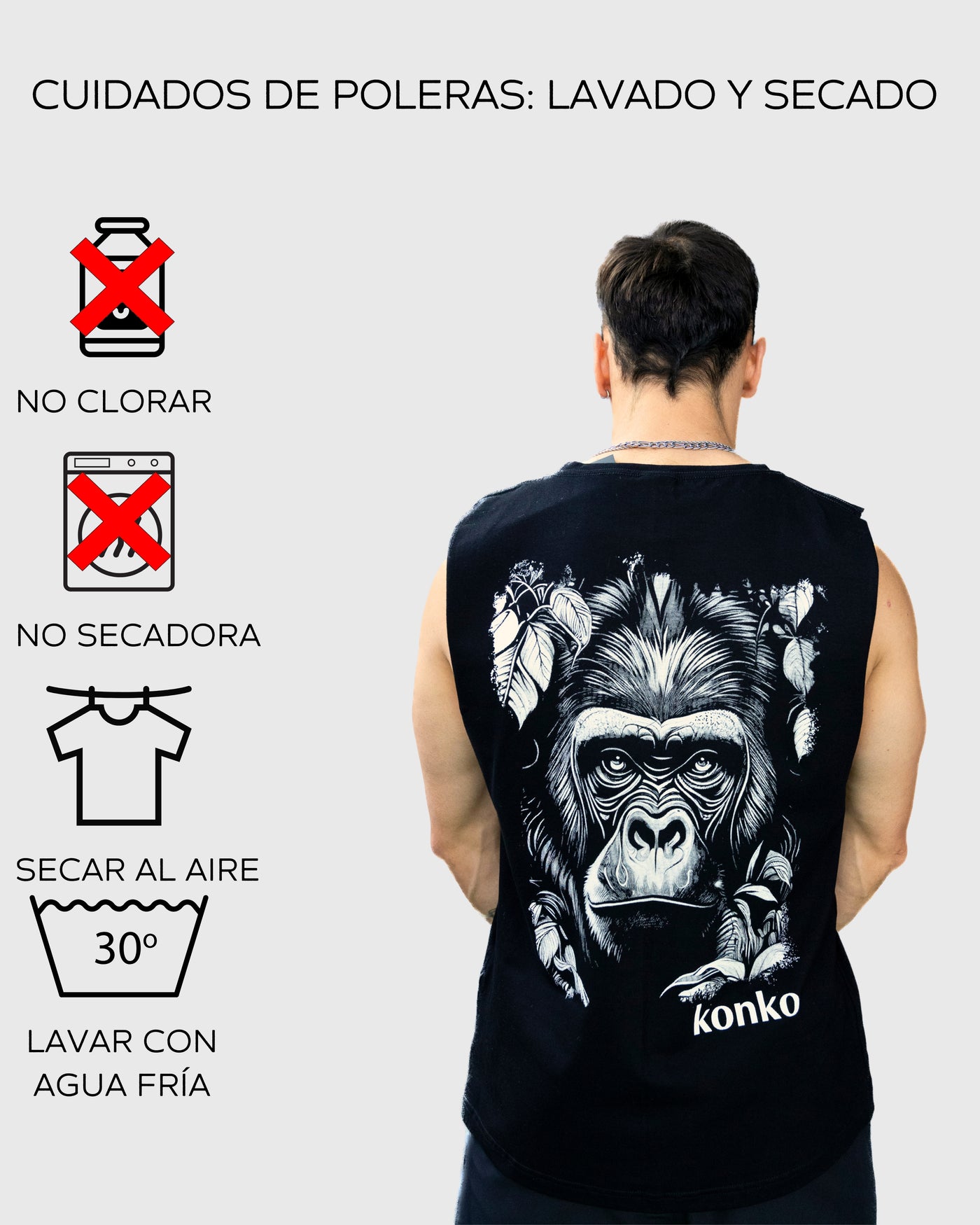 Sudadera Tank Wild Jungle  Negra konko