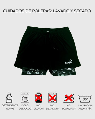 Eco Short 2 en 1 Black Hawai