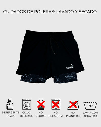 Eco Short 2 en 1 Black Monstera