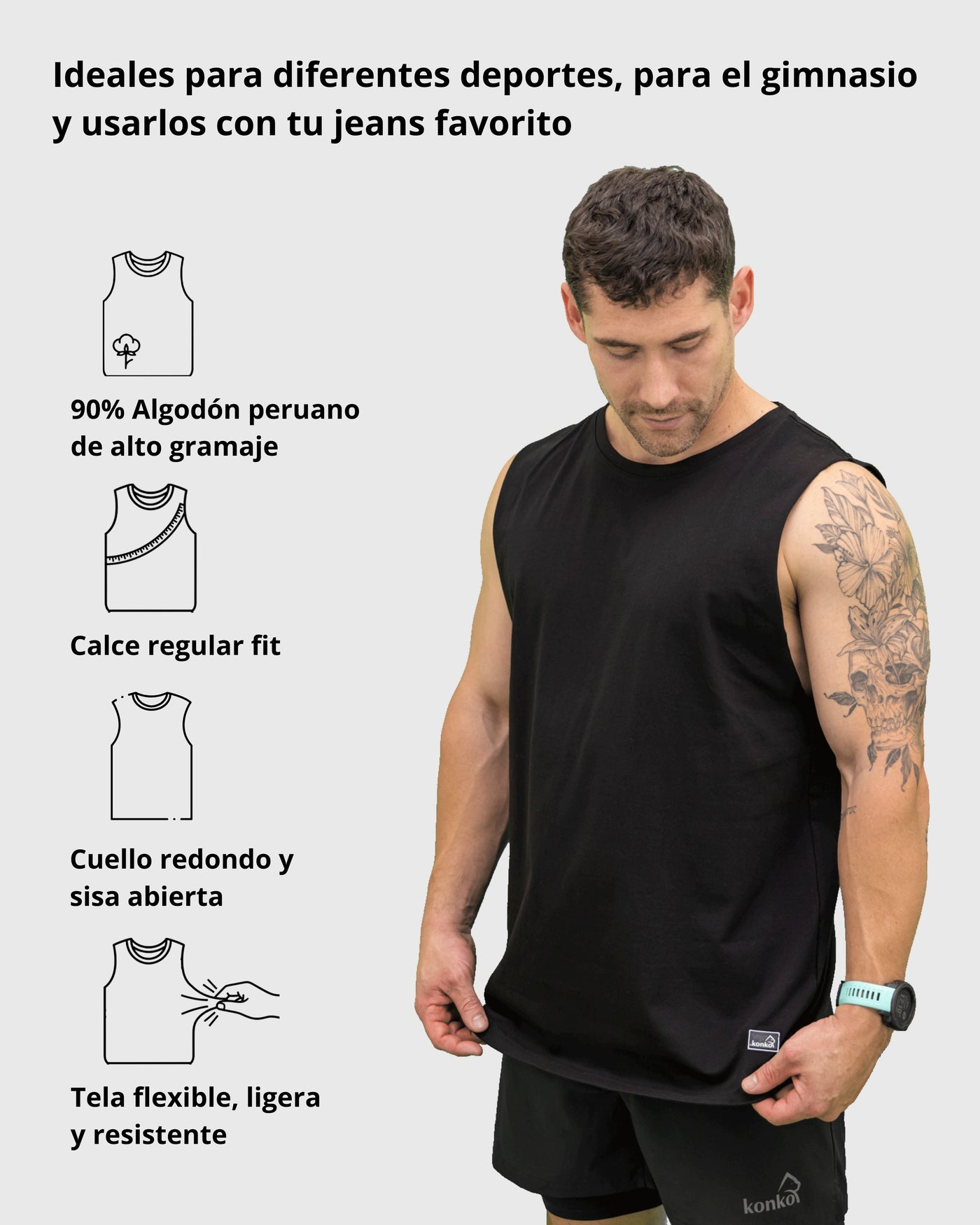 Sudadera Tank Wild Blur Negra konko