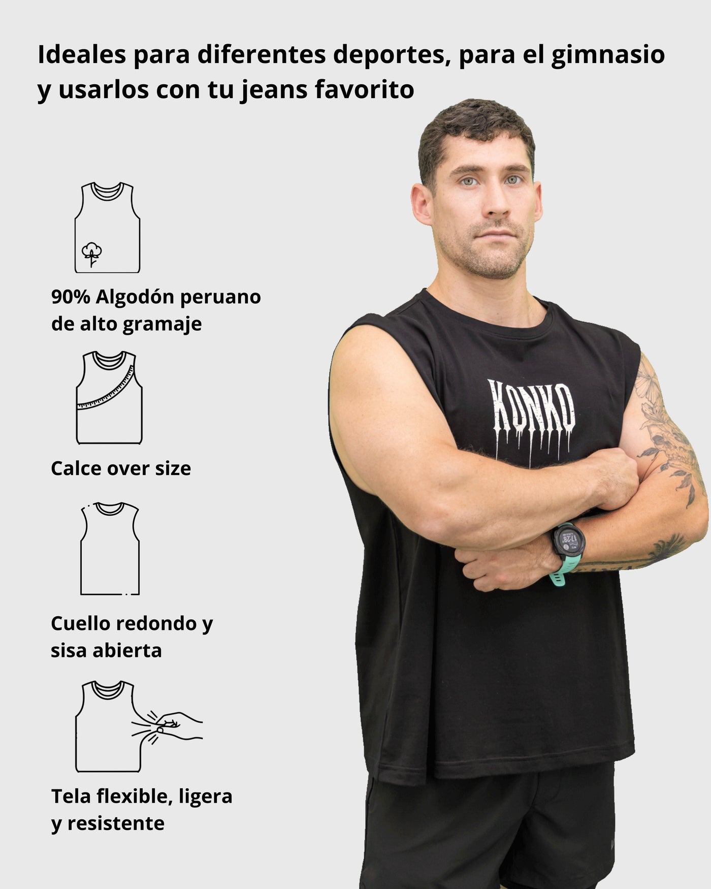 Sudadera Tank Over Size Metal konko