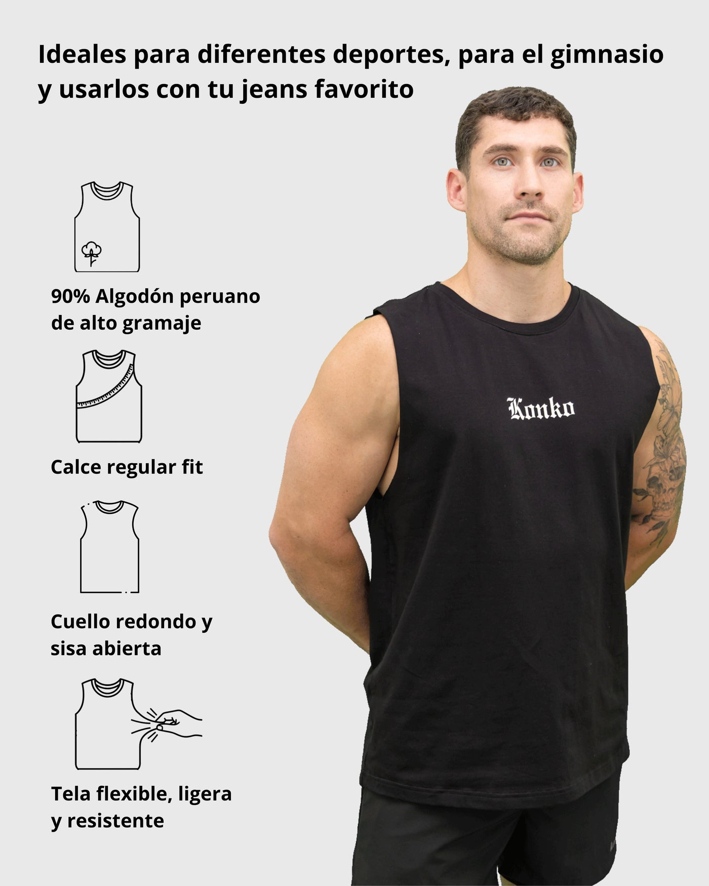 Sudadera Tank Hard Negra konko