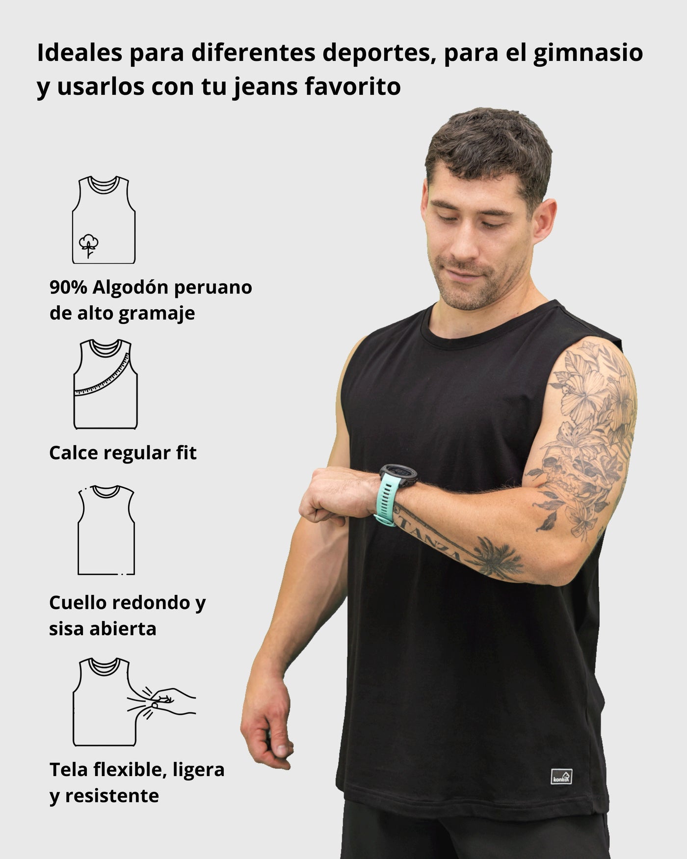 Sudadera Tank Wild Ultra Negra konko