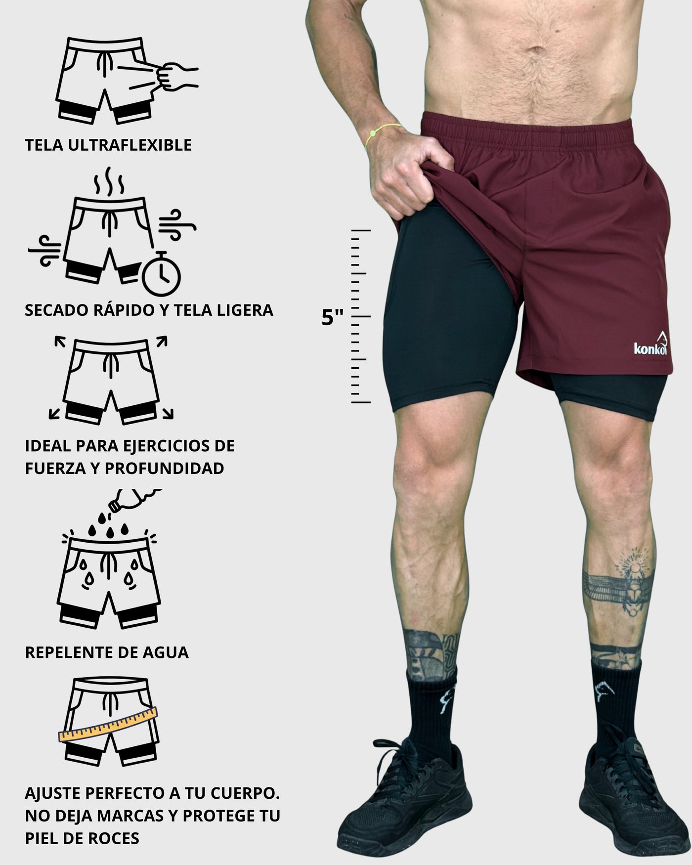 Eco Short 2 en 1 Hyperflex Brick