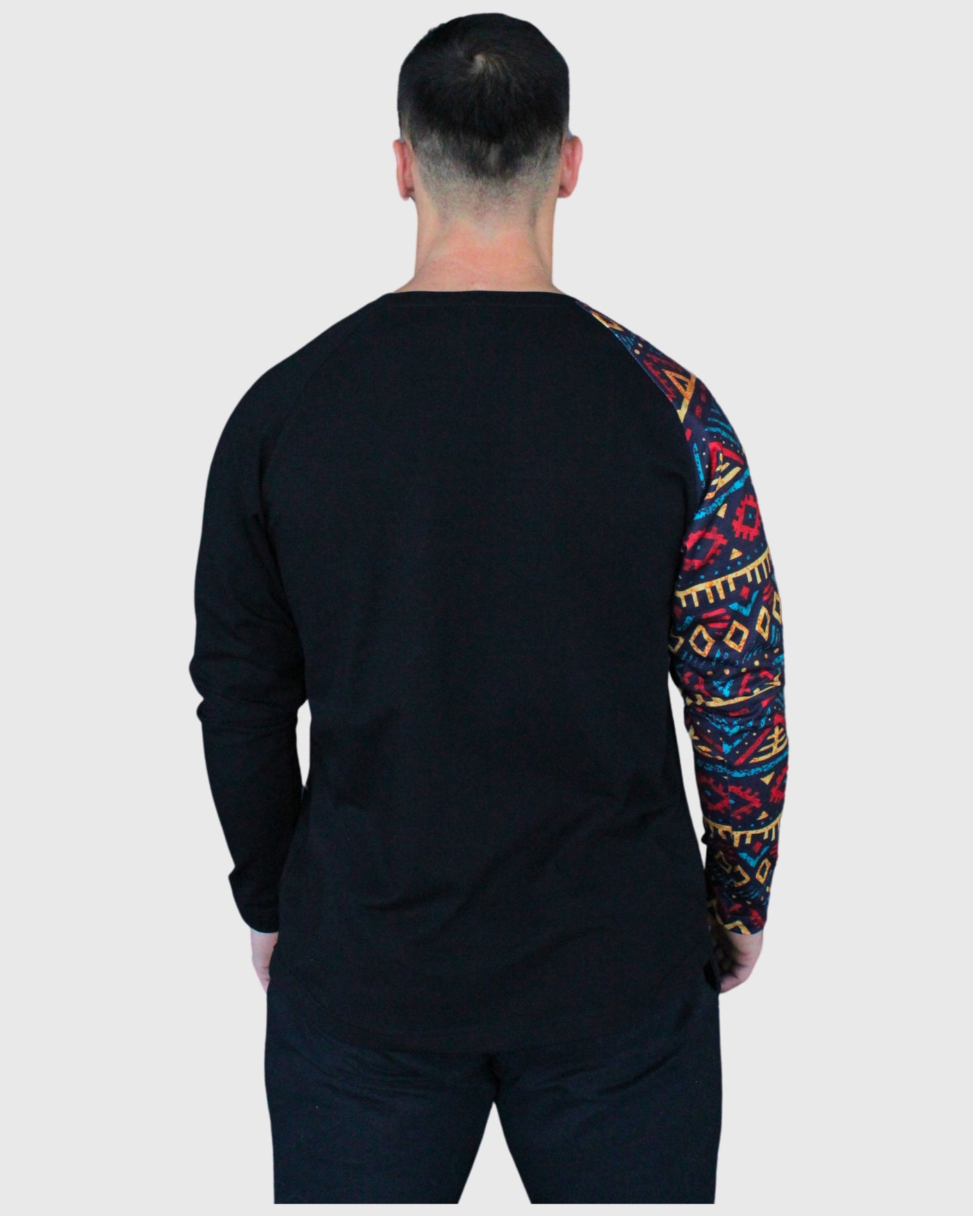 Polera Manga Larga Negra Etnico