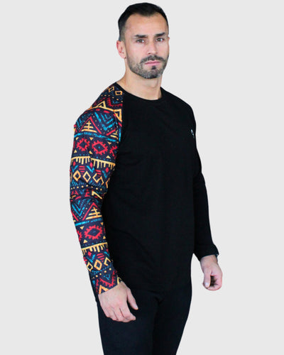 Polera Manga Larga Negra Etnico