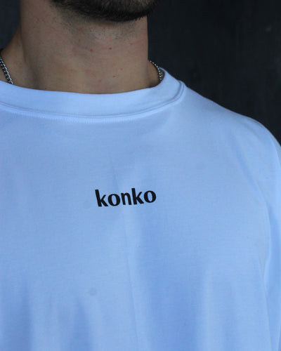 Polera Over Size Flex Cotton Blanca Hard Konko