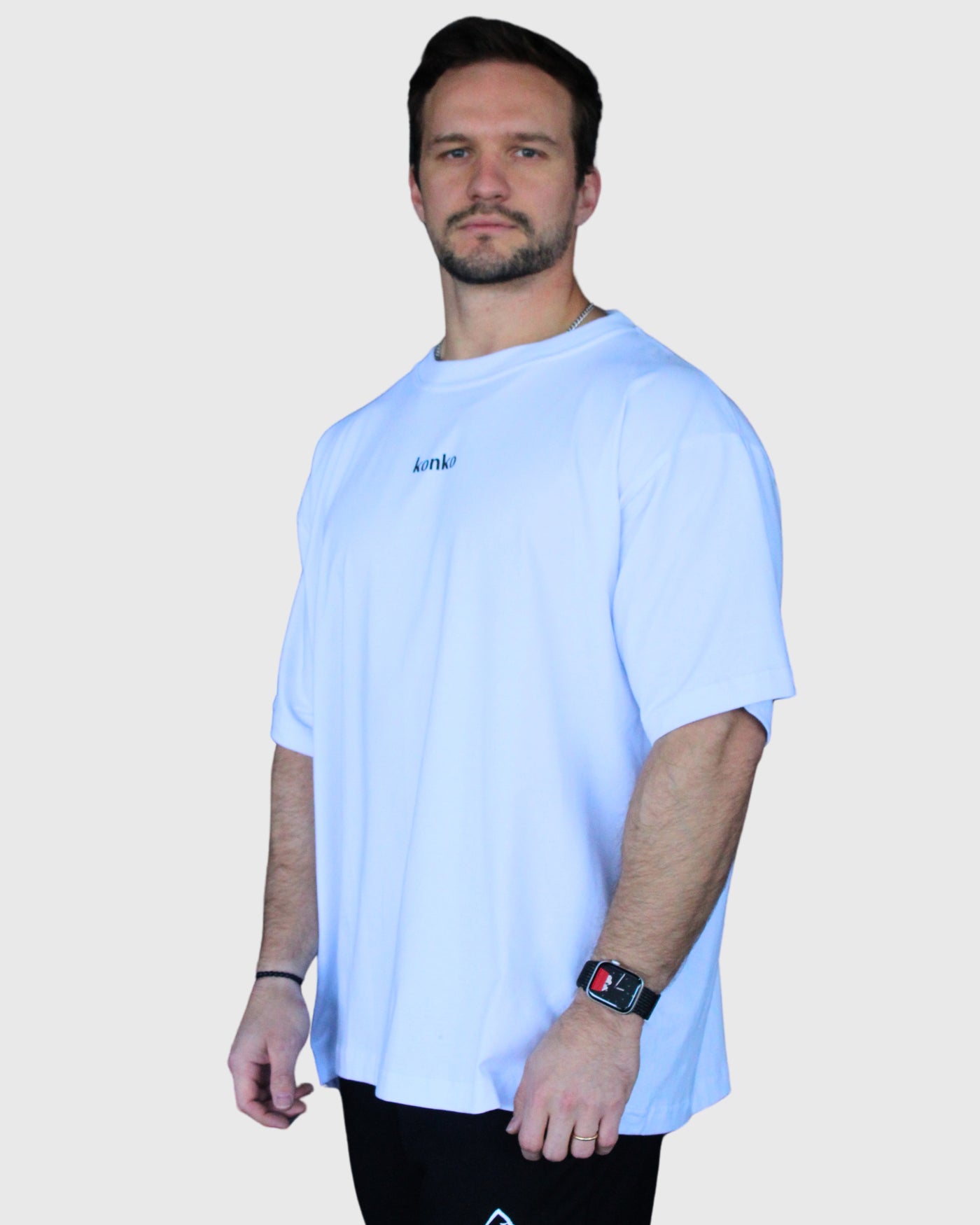 Polera Over Size Flex Cotton Blanca Hard Konko