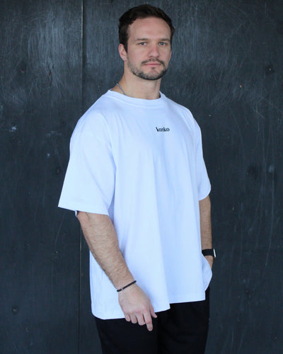 Polera Over Size Flex Cotton Blanca Hard Konko