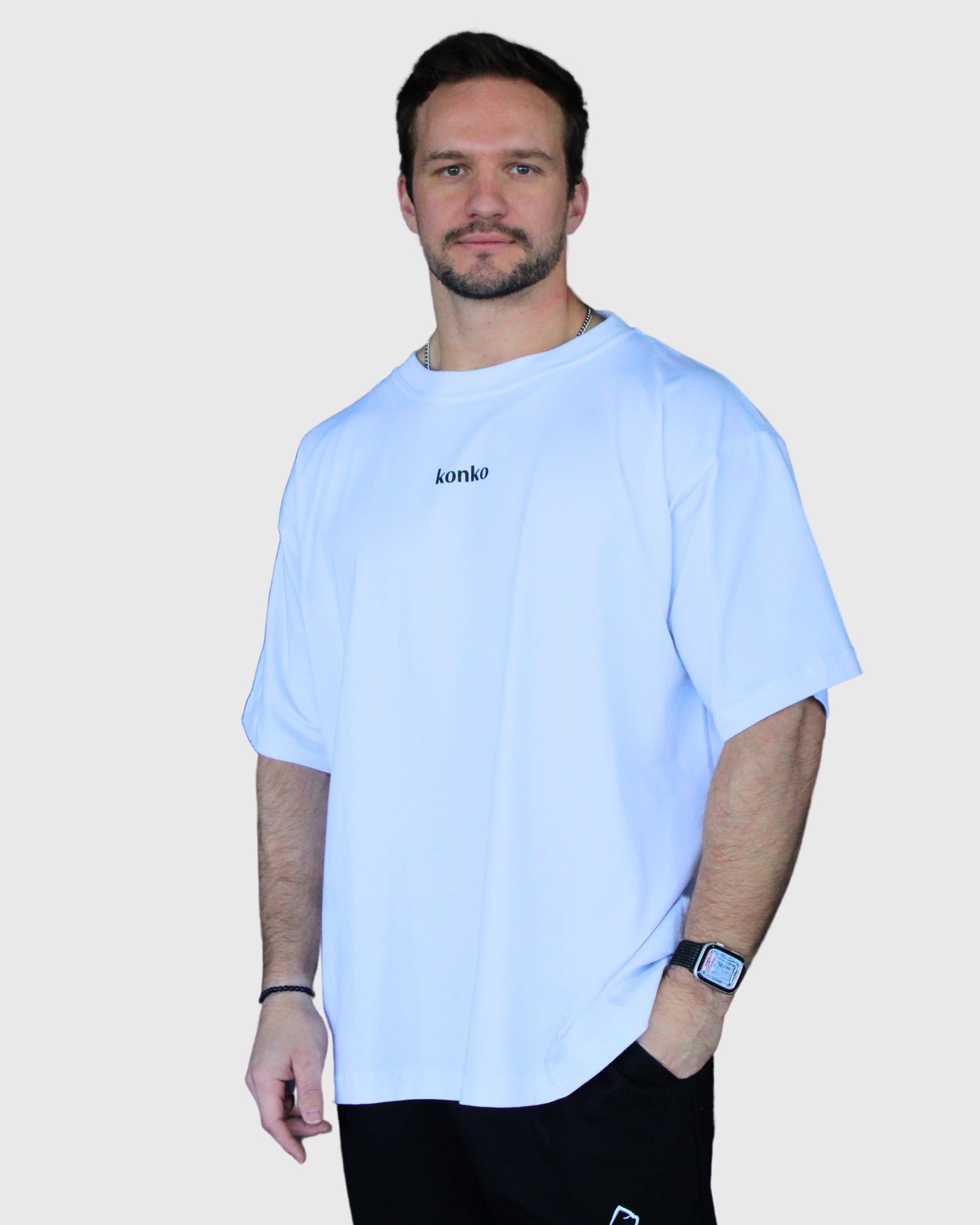 Polera Over Size Flex Cotton Blanca Hard Konko