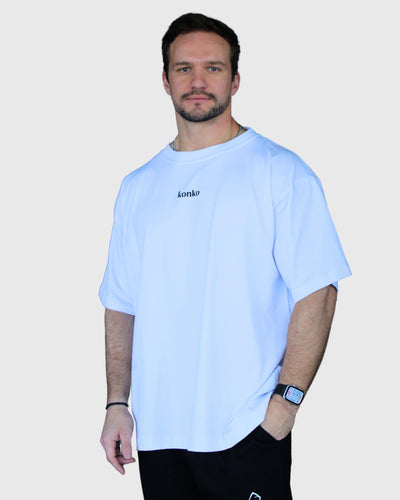 Polera Over Size Flex Cotton Blanca Hard Konko