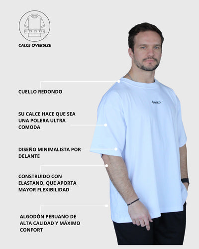 Polera Over Size Flex Cotton Blanca Hard Konko