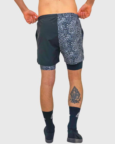 Eco Short 2 en 1 Mix Black Maze