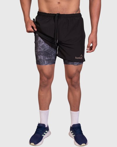Short 2 en 1 Black Tribal 4