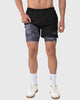 Short 2 en 1 Black Tribal 4"